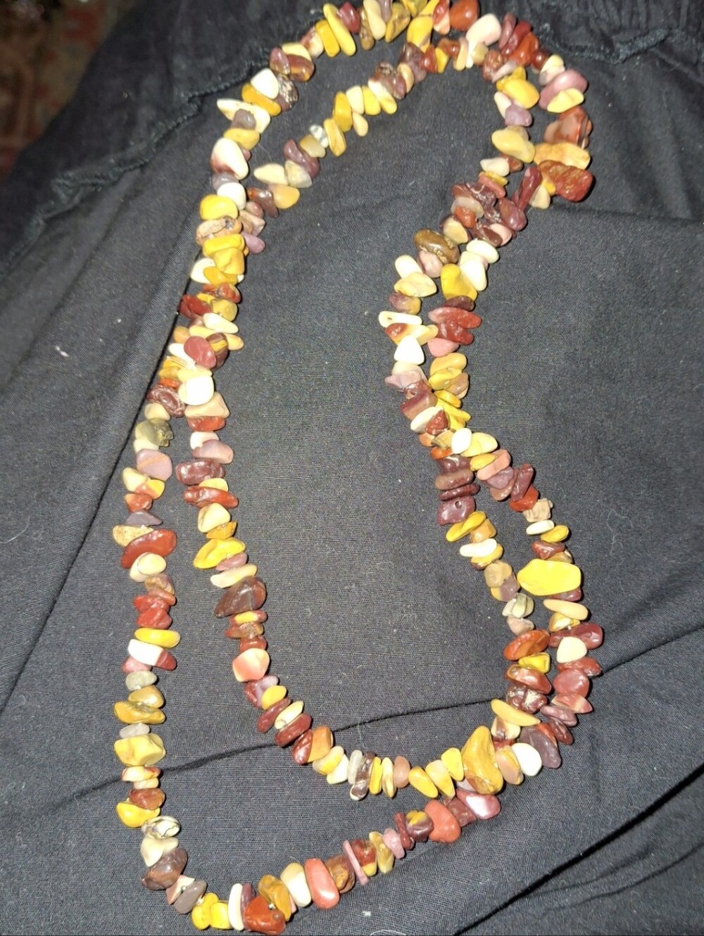 Mookaite Multi-Color Chip Beaded Necklace - Jasper Gemstone Strand